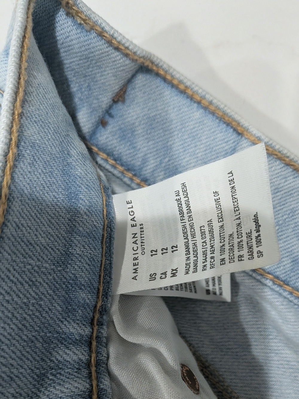 American Eagle Outfitters Light Blue Distressed Denim Cutoff Shorts - Picture 4 of 6